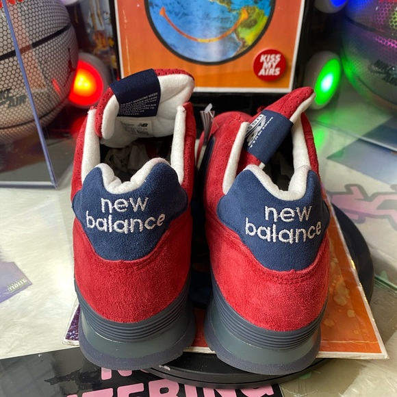 🆕 New Balance 574 Made In USA Red Blue - Mens - Picture 4 of 10